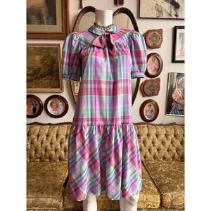 Voodoo Doll Vintage Byer Too! Babydoll Plaid Dress Size XS
